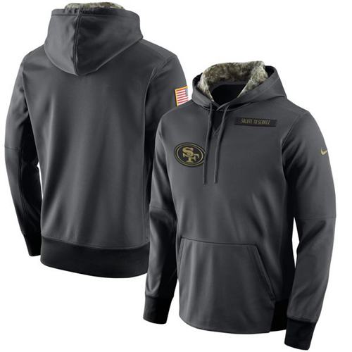 Men's San Francisco 49ers Nike Anthracite Salute to Service Player Performance Hoodie